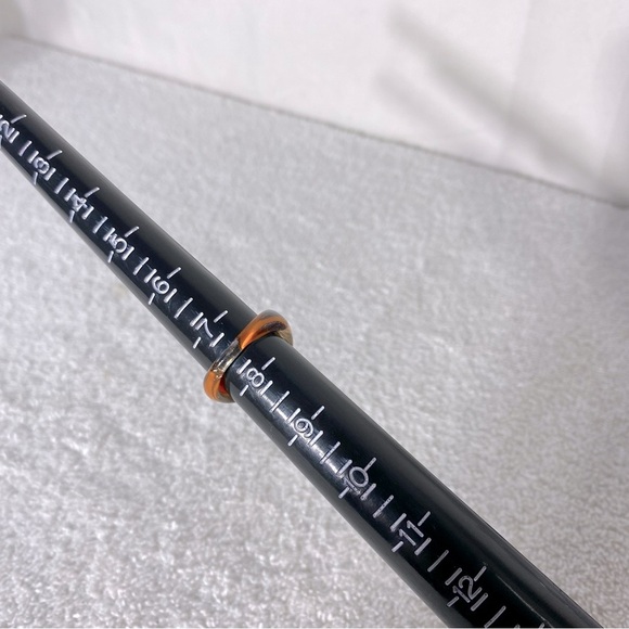 Vintage Art Glass Handmade Orange Burgundy & Gold Glitter Band Ring - Picture 10 of 11